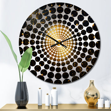 Gold Glimmering Moon Magic - Fantasy Metal Wall Clock